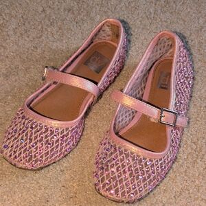 Kids Dolce Vita Pink Sparkle Flat Shoes Size 12